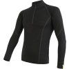 Pánské merino tričko SENSOR active černá/zip (Velikost M, Barva černá)
