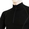Pánské merino tričko SENSOR active černá/zip (Velikost M, Barva černá)