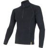 Pánské merino tričko SENSOR df černá/zip (Velikost XL, Barva černá)