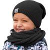 Dětská čepice UNUO pletená, Černá (Velikost S (45 - 48 cm), Věk 1-3 roky)