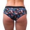 Dámské kalhotky SENSOR Merino impress černá/floral (Velikost M, Barva černá)