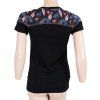 Dámské merino tričko SENSOR impress černé/floral (Velikost S, Barva černá)
