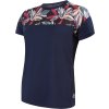 Dámský cyklistický dres SENSOR Helium deep blue/leaves (Velikost S, Barva modrá)