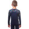 Dětský termo set SENSOR Merino Impress deep blue/floral (Barva modrá, Velikost 120)