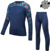 Dětský termo set SENSOR Merino Impress deep blue/floral (Barva modrá, Velikost 120)