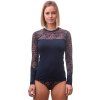 Dámské termo triko SENSOR Merino Impress deep blue/origami (Velikost S, Barva modrá)