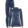 Dámský termo set CRAFT Core Dry Baselayer tmavě modrá s růžovou (Velikost XS)