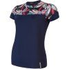 Dámské funkční triko SENSOR Coolmax Impress deep blue/leaves (Velikost L, Barva modrá)