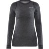 Dámské merino triko CRAFT Core Wool Merino Ls černá žíhaná (Velikost XL)