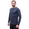 Pánské merino triko SENSOR Blend Typo deep blue (Velikost XL, Barva modrá)