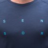 Pánské merino triko SENSOR Blend Typo deep blue (Velikost XL, Barva modrá)