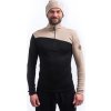 Pánská merino mikina SENSOR Extreme up černá/almond beige (Velikost XXL, Barva černá)