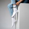 Barefootové ponožky BAREBARICS Crew - Big logo 3 pack bílá (Velikost 35-38)