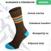 Merino ponožky NORTHMAN Larvik hnědomodré (Velikost 42-44)