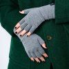 Podzimní bezprsté merino rukavice NORTHMAN Fiske světle šedé (Velikost L/XL)