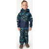Dětské softshellové kalhoty UNUO s fleecem Basic, Navy, Dino (Velikost 98/104, Věk 2-4 roky)