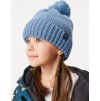 Dětská čepice UNUO pletená Bobble, Modrá (Velikost S (45 - 48 cm), Věk 1-3 roky)