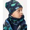 Dětská čepice fleecová UNUO Basic, Navy, Dino (Velikost S (45 - 48 cm), Věk 1-3 roky)